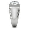 Slickblue Men's Stainless Steel Band Ring with Polished Finish and Clear CZ Center, Size 8-13 - 4 of 4