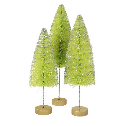 5 Mini Green Bottlebrush Trees - Set of 3 - Decorator's Warehouse