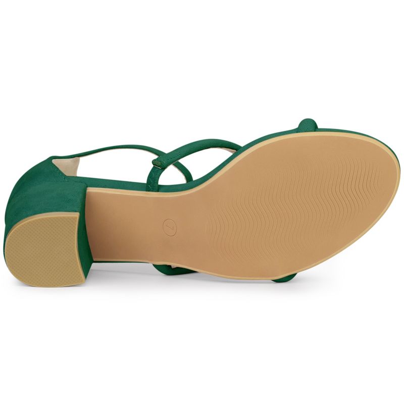 Allegra K Women's Open Toe Strappy Chunky Heels Sandals, 5 of 7