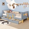 Okak Twin/Full Size Platform Beds with Storage Drawers & Hooks,Solid Wood Bed Frame for Kids,Teens,No Spring Box Needed - 2 of 4