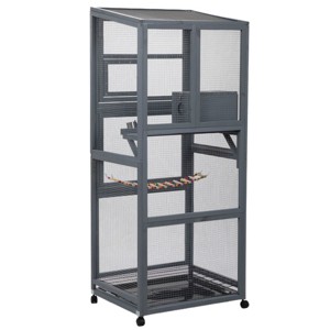 AZL1 Life Concept Pet Crates and Houses Functional Bird Cage for Various Species Tiered Living Convenient Feeding Design, Gray, 28.15"*23.23"*68.3" - 1 of 4