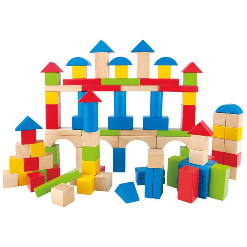 HAPE Natural and Color Maple Blocks - Set of 100, 1 of 5