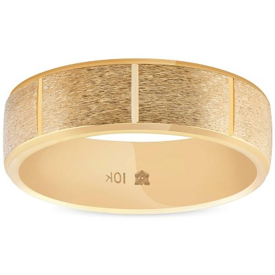 Pompeii3 6mm Brushed Wedding Band 10K Yellow Gold