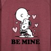 Women's - Peanuts - Be Mine Lightweight French Terry Wide Neck Long Sleeve Shirt - 2 of 4