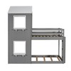 YOOCOZZ Twin Over Twin Bunk Bed Wood Bed with Roof, Window, Guardrail and Ladder - 3 of 4