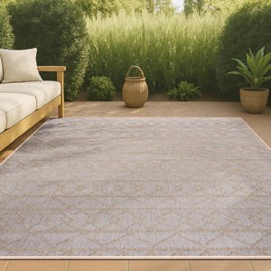 Aylan High-Low Pile Knotted Trellis Geometric Indoor/Outdoor Area Rug  - JONATHAN Y - 1 of 4