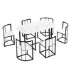 JANSNO Modern 7-Piece Dining Set, 55" Faux Marble Table with Chairs for 6, Kitchen Dining Room - 2 of 4