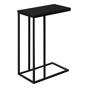 Monarch Specialties Accent Table, C-shaped, End, Side, Snack, Living Room, Bedroom, Black Laminate, Black Metal, Contemporary, Modern - 1 of 4