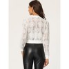 INSPIRE CHIC Women's Stand Collar Zip Up Mesh Sheer Lace Bomber Jacket - 4 of 4