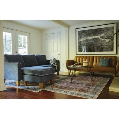 Retro Glam Black Faux Marble & Metal Hairpin Nesting Tables