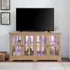 FURNIinspire Utility Storage Cabinets Glass Display Cabinet, Antique Wide Standing Cabinet Showcase For Home Office, Brown, 15.75"*59.06"*32.09" - 4 of 4