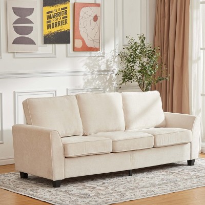 83 Inch Modern 3 Seater Sofa, Deep Seat Couch with Washable Detatchable Covers, Comfy Chenille Couch, Oversized Cloud Sofa for Living Room, Apartment