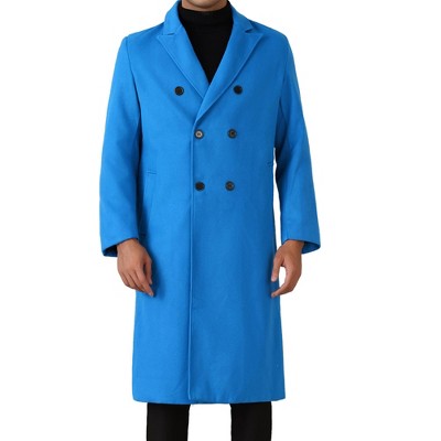 Lars Amadeus Men's Classic Notched Lapel Double Breasted Long Coat