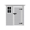Durable Resin Outdoor Storage Shed with Lockable Doors, Sloped Roof, Floor, Window & Vents, UV Resistant - Coolbibila - 3 of 4