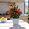 Unique Bargains Artificial Plants Lily Flower Bonsai Arrangement Plastic 3.74"x3.74"x10.63" 1 Pc - 2 of 4