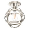 DORESshop 1-Light Semi-Flush Mount Ceiling Light with Frosted Nickel Globes Shade ¨C Single E26 Socket (Bulb Not Included) - 2 of 4
