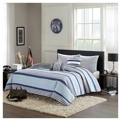 Blain Quilted Coverlet Set (Twin/Twin Extra Long) 4pc - Blue