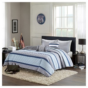 Blain Quilted Coverlet Set (Full/Queen) 5pc - Blue