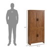 64" 4-Door Kitchen Pantry, Freestanding Storage Cabinet with 3 Adjustable Shelves for Kitchen - 3 of 4