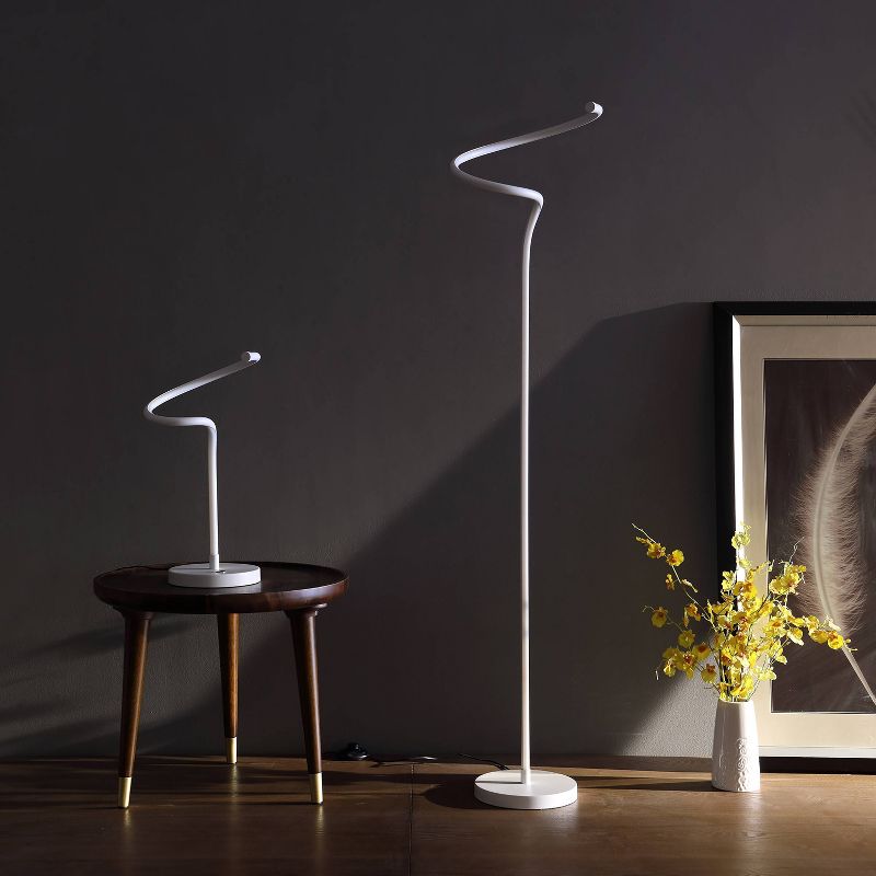 18&#34; Modern Metal Spiral Table Lamp (Includes LED Light Bulb) White - Ore International, 6 of 9