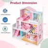 Infans Kids Wooden Dollhouse Playset with 5 Simulated Rooms & 10 Pieces of Furniture - 2 of 4
