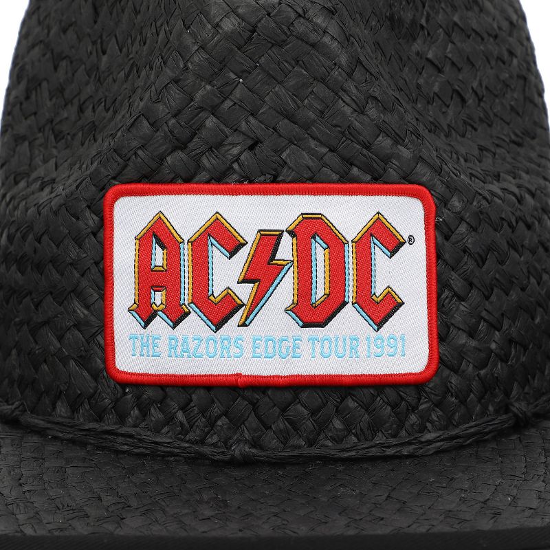ACDC Logo Patch Straw Cowboy Hat, 2 of 5