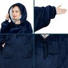 PAVILIA Wearable Blanket Hoodie Adults, Faux Shearling Cozy Oversized Hooded Sweatshirt, Warm Fleece Two Pockets - 2 of 4