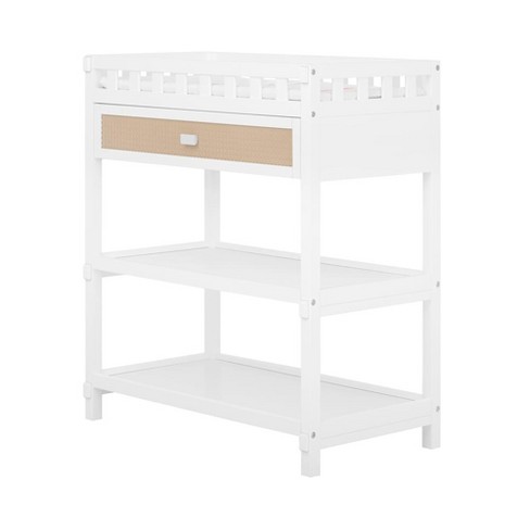 Dream On Me Doula Changing Table in Matte Black JPMA certified with two spacious storage shelves