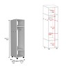 Cluster 63" Tall Wardrove with Mirror, Three Shelves, Casters and Hanging Rod, Armoire, Bedroom Clothes Storage, Cabinet Organizer - 3 of 4