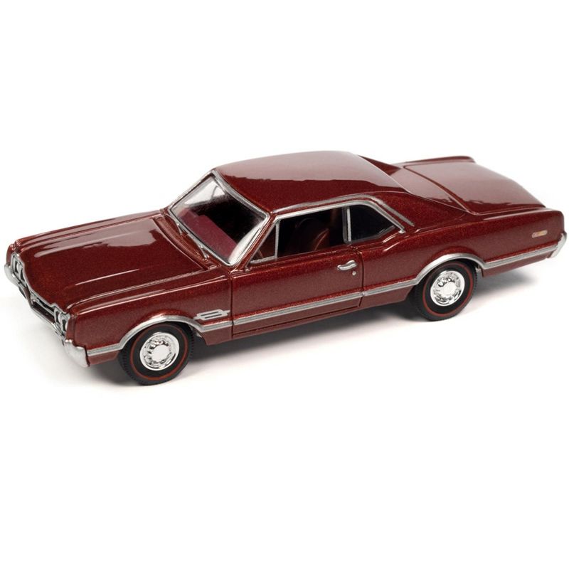 1966 Oldsmobile 442 Autumn Bronze Metallic with Red Interior "Vintage Muscle" Limited Ed 1/64 Diecast Model Car by Auto World, 2 of 4