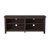 58" Classic Open-Storage TV Stand with Adjustable Shelves, Cord Management, and Textured Wood Grain Laminate for Living Room and Bedroom - 3 of 4