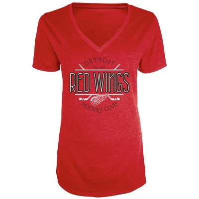 NHL Detroit Red Wings Women's Blade V-Neck T-Shirt M