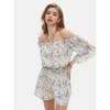 EXLURA Women's Summer Floral Romper Dress Off Shoulder Ruffle Elastic Wasit Wide Leg Shorts Jumpsuit Vacation Beach 2025 - 2 of 4