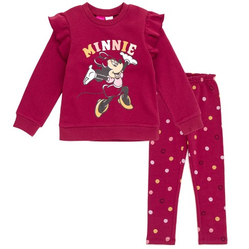 Mickey Mouse & Friends Minnie Mouse Toddler Girls Fleece Fashion Pullover  Sweatshirt Pants Purple 5t : Target