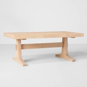 Pedestal Wood Coffee Table - Natural - Hearth & Hand™ with Magnolia - 1 of 4