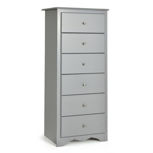 HDZNVF 6 Drawers Chest Dresser Clothes Storage Bedroom Furniture Cabinet, Gray - 1 of 4