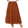 Agnes Orinda Women's Plus Size Elastic Waist High Rise Boho Flowy Casual A Line Maxi Skirts - 2 of 4