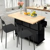 Finnhomy 53.2'' Large Rolling Kitchen Island with Drop Leaf - 3 of 4