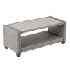 Sonkuki Patio Rectangle PE Rattan Coffee Table with HIPS Table Top - 3 of 4