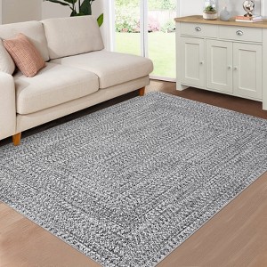 COZONY Washable Modern Area Rug Runner with Non-Slip Backing, Low Pile Braided Print Accent Carpet Mat for Living Room and Bedroom - 1 of 4