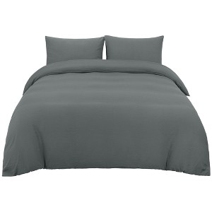 PiccoCasa Washed Brushed Microfiber Soft Duvet Cover Set 3 Pieces including 2 Pillow Cases - 1 of 4