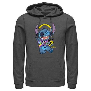 Men's Lilo & Stitch Stay Weird Nose Picker Pull Over Hoodie - Charcoal  Heather - Large : Target