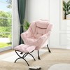 Lazy Chair with Ottoman, Large Lounge Accent Chair, Comfy Armchair with Folding Footrest - 2 of 4