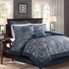 8Pcs BIAB Faux Silk Paisley Jacquard Comforter Set, Luxury Palace Style Bedding Set with Matching Shams and Pillows - 2 of 4