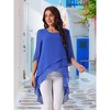 INSPIRE CHIC Women's High Low Hem Scoop Neck Asymmetrical 3/4 Sleeve Summer Top - 4 of 4