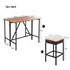 Yami Patio Acacia Wood Dining Bar set, Bar Height Table with Foldable Top, Four Stool with Cushion, Outdoor Furniture - Maison Boucle - 3 of 4