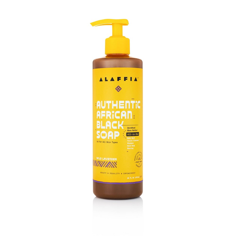 Photos - Shower Gel Alaffia Authentic All-in-One African Black Soap - Wild Lavender - 16 fl oz 