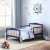 Infurnic Beds, Toddler Single Bed with Safety Guardrails and Headboard, Low To Floor Design for Toddler Children, Blue, 70"*36"*27" - 2 of 4