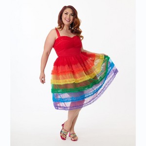 Unique Vintage Women's Plus Tiered Sheer Midi Dress - 1 of 4