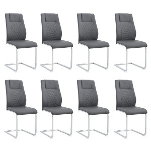 NicBex Faux Leather Dining Chairs Set of 8,Armless Upholstered Kitchen Chair with Plastic Anti-Slip Footpad for Dining Room,Kitchen - 1 of 4